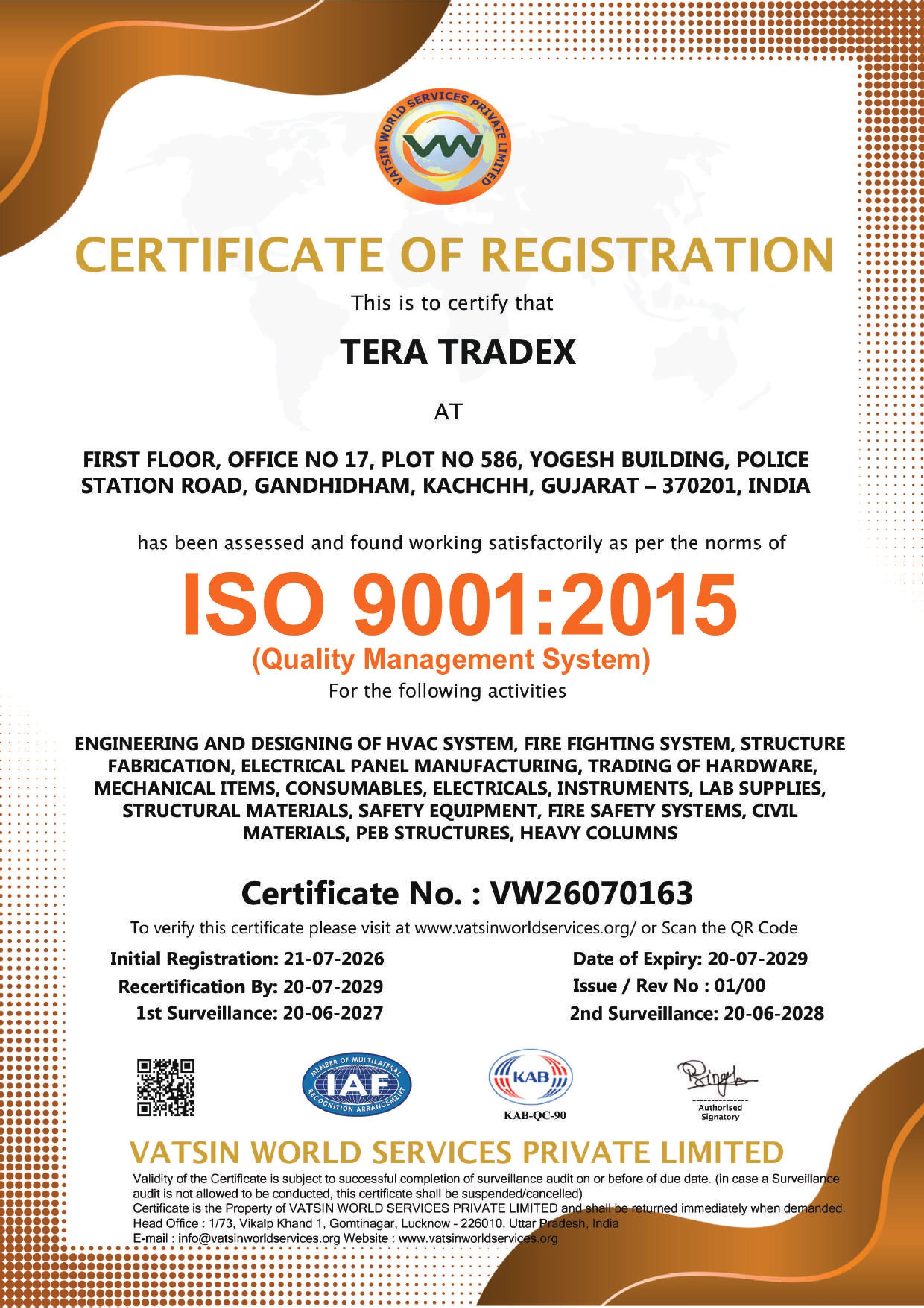 ISO 9001:2015 Certification